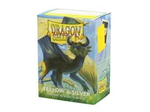 DRAGON SHIELD DUAL MATTE STANDARD SLEEVES YELLOW & SILVER 100UD