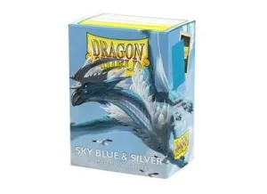 DRAGON SHIELD DUAL MATTE STANDARD SLEEVES SKY BLUE & SILVER 100UD